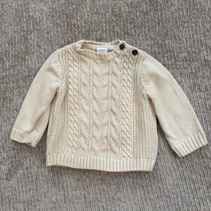 Gymboree Baby Cable Knit Sweater Cream 6–12 Months Minimalist Classic